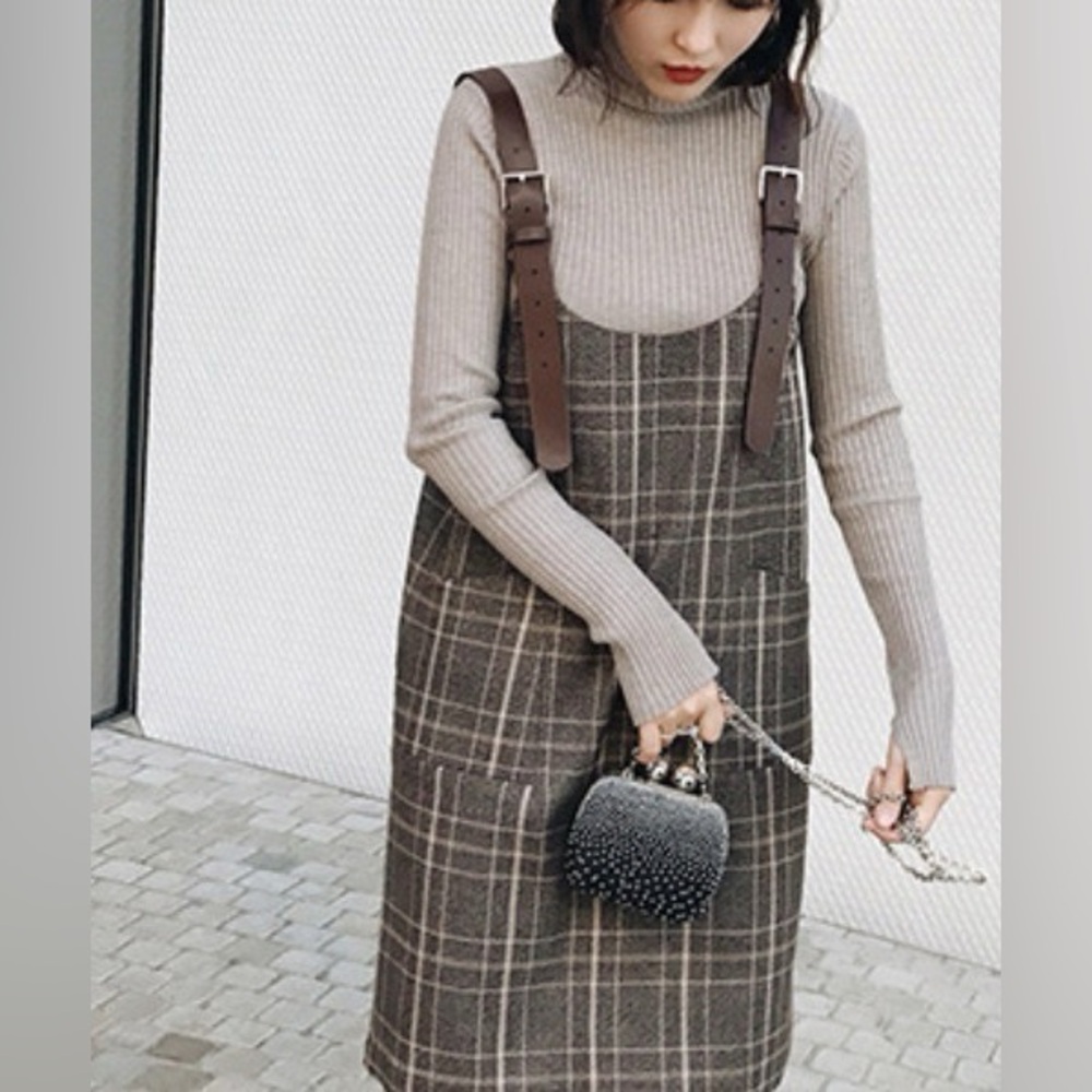 NWT New Plaid Overall dress Size Small - Medium